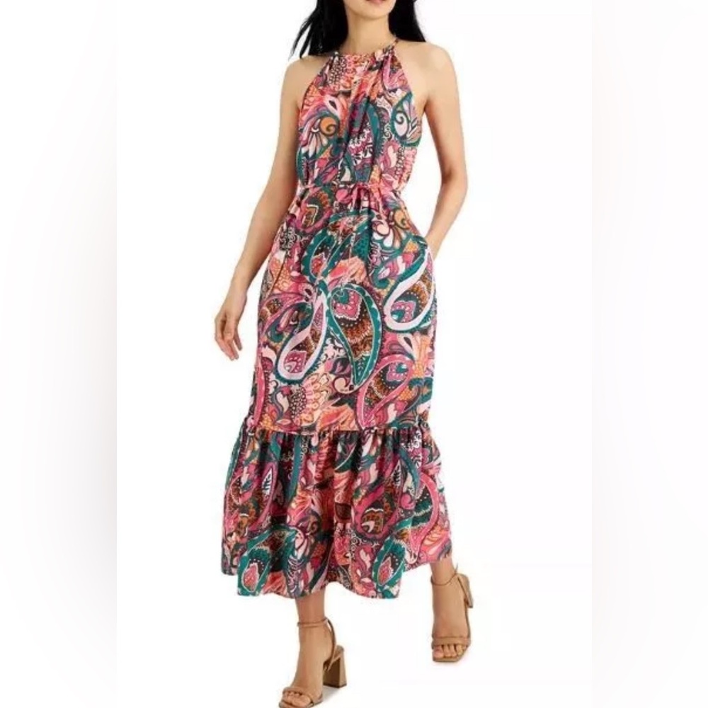 Inc International Concepts
Women's Pink Paisley Tiered Maxi
Dress Size 4